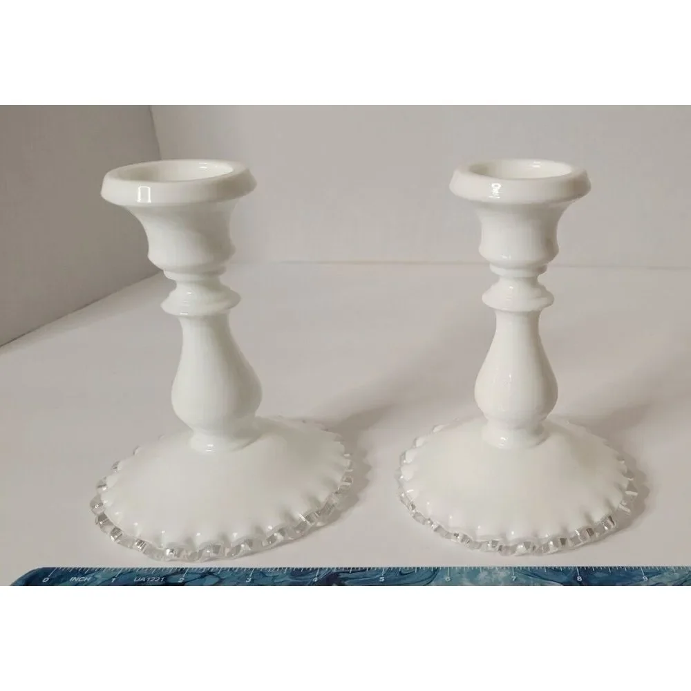 Pair of‎ Vintage Fenton Art Glass 6